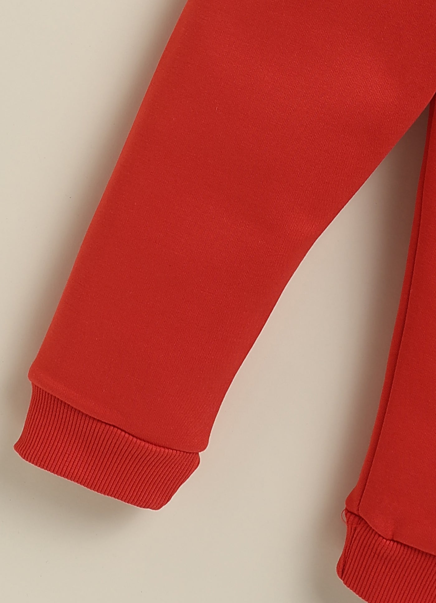 Annie Kids Fleece Knit to Knit Full Sleeves Los Angeles Text Printed Winterwear Sweatshirts & Pant - Red