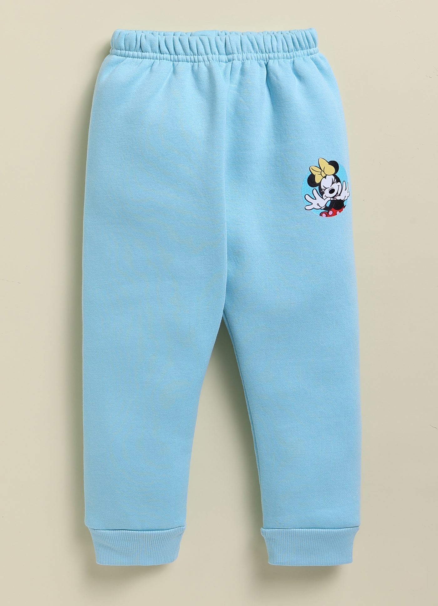 Annie Kids Fleece Knit to Knit Full Sleeves Minnie Printed Winterwear Sweatshirts & Pant - Peach