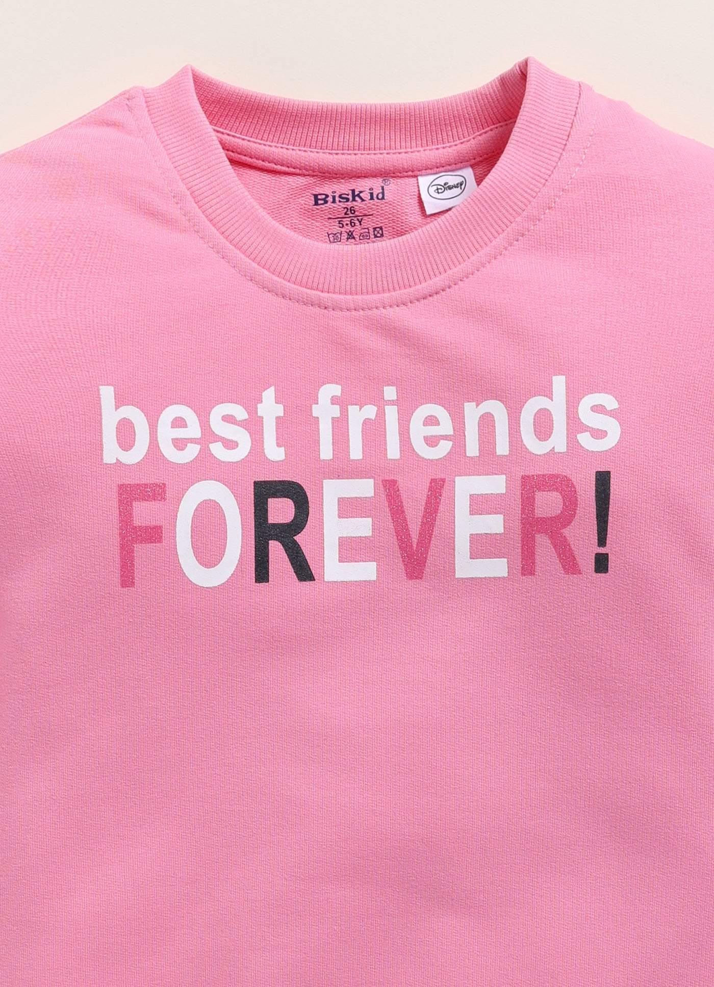Biskid Girls "Best Friends Forever!" Graphic Fleece Sweatshirt - Pink