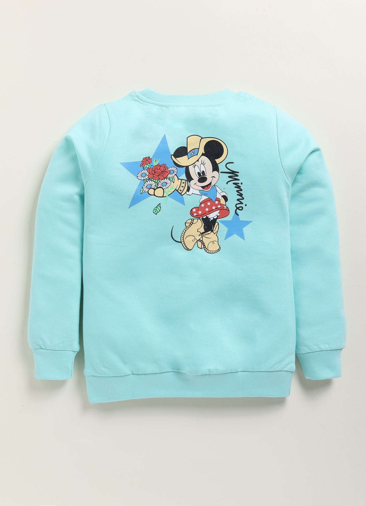 Biskid Girls Disney "Minnie Mouse" Graphic Fleece Sweatshirt - Sky Blue