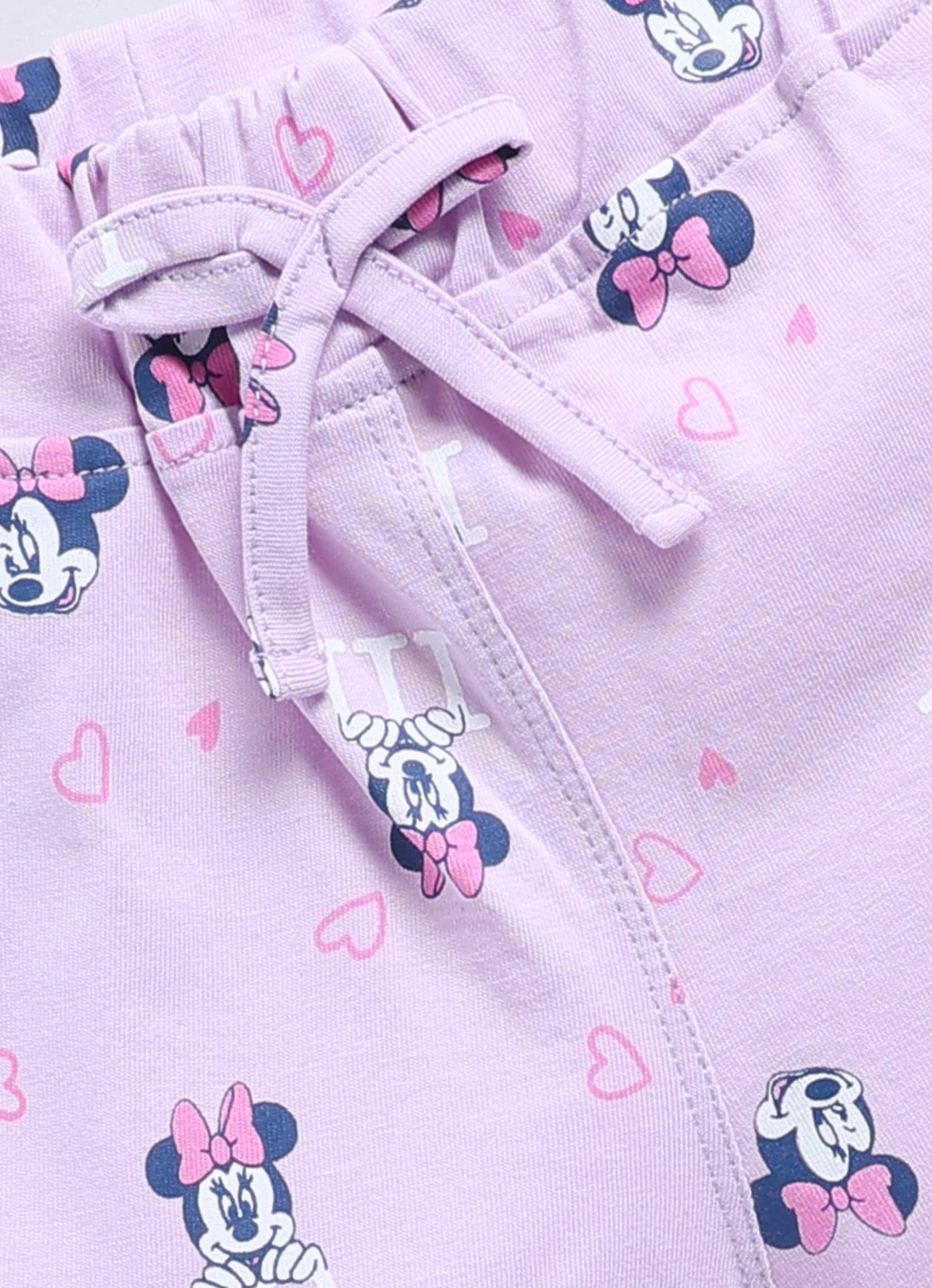 Biskid Girls Disney Minnie Mouse Pink Graffiti and Lavender Heart All-Over Print Casual Shorts Combo (Pack of 2)