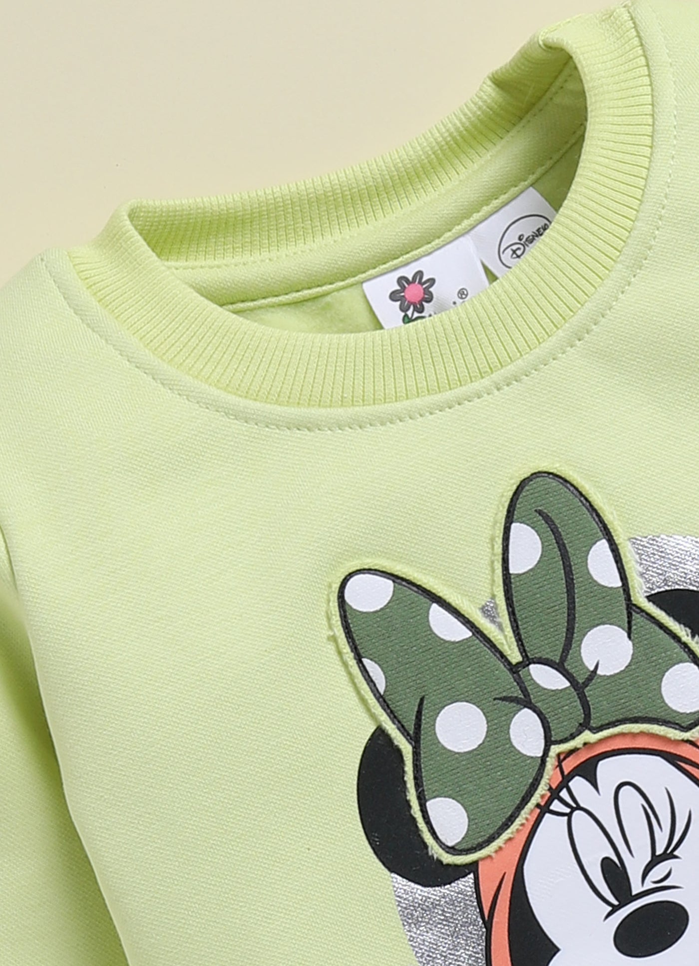 Annie Kids Fleece Knit to Knit Full Sleeves Minnie Printed Winterwear Sweatshirts & Pant - Red