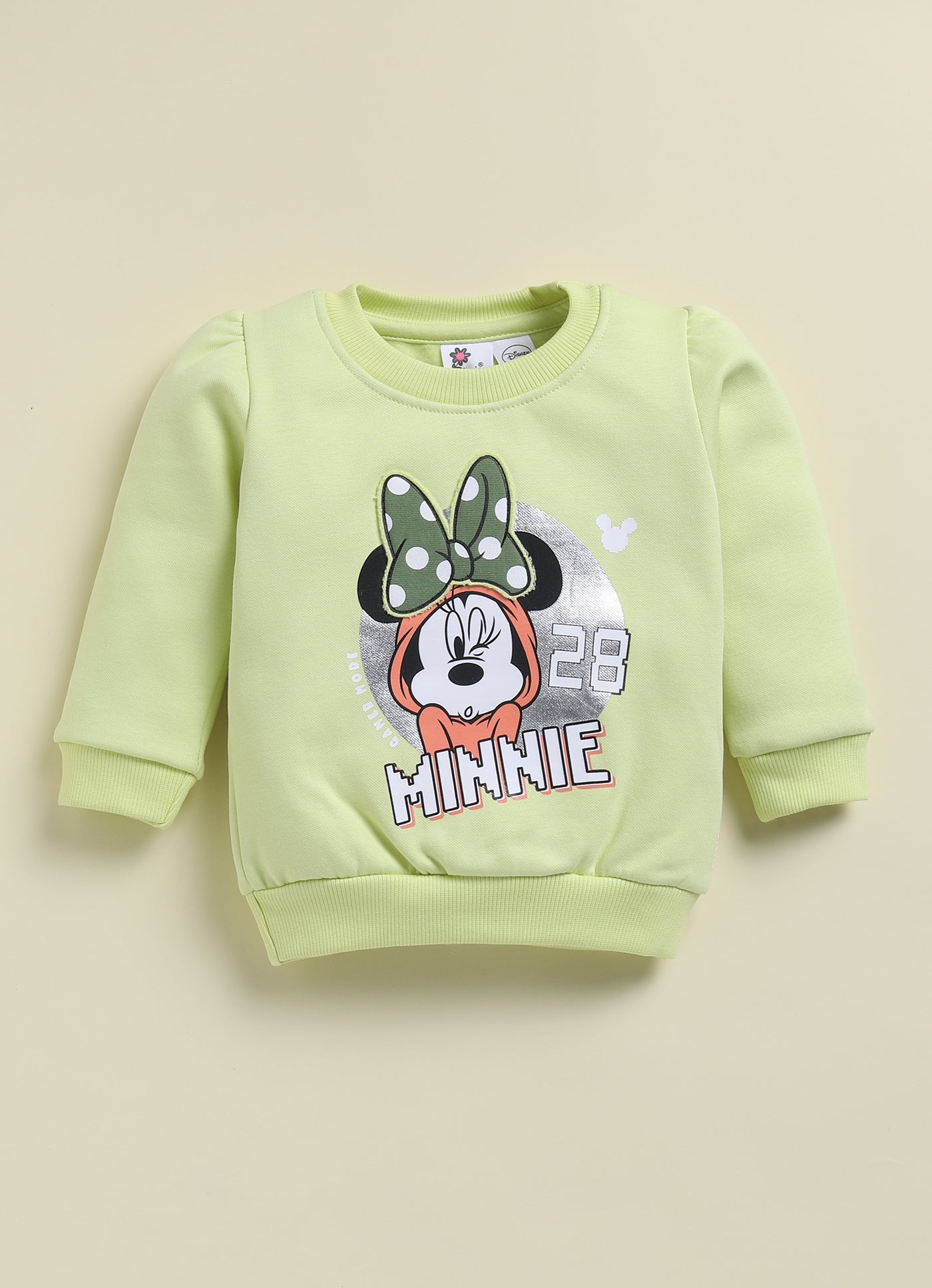 Annie Kids Fleece Knit to Knit Full Sleeves Minnie Printed Winterwear Sweatshirts & Pant - Red