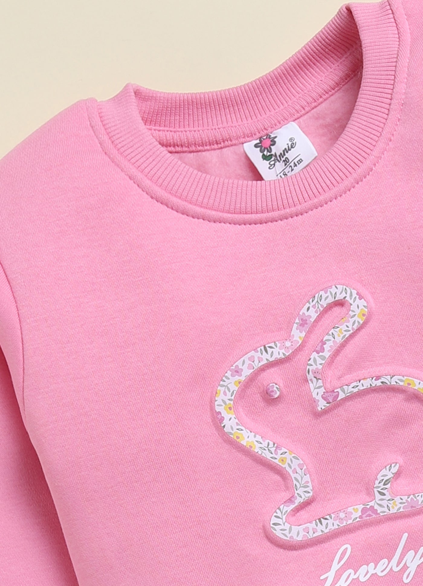 Annie Kids Fleece Knit to Knit Full Sleeves Lovley Day printed Winterwear Sweatshirts & Pant