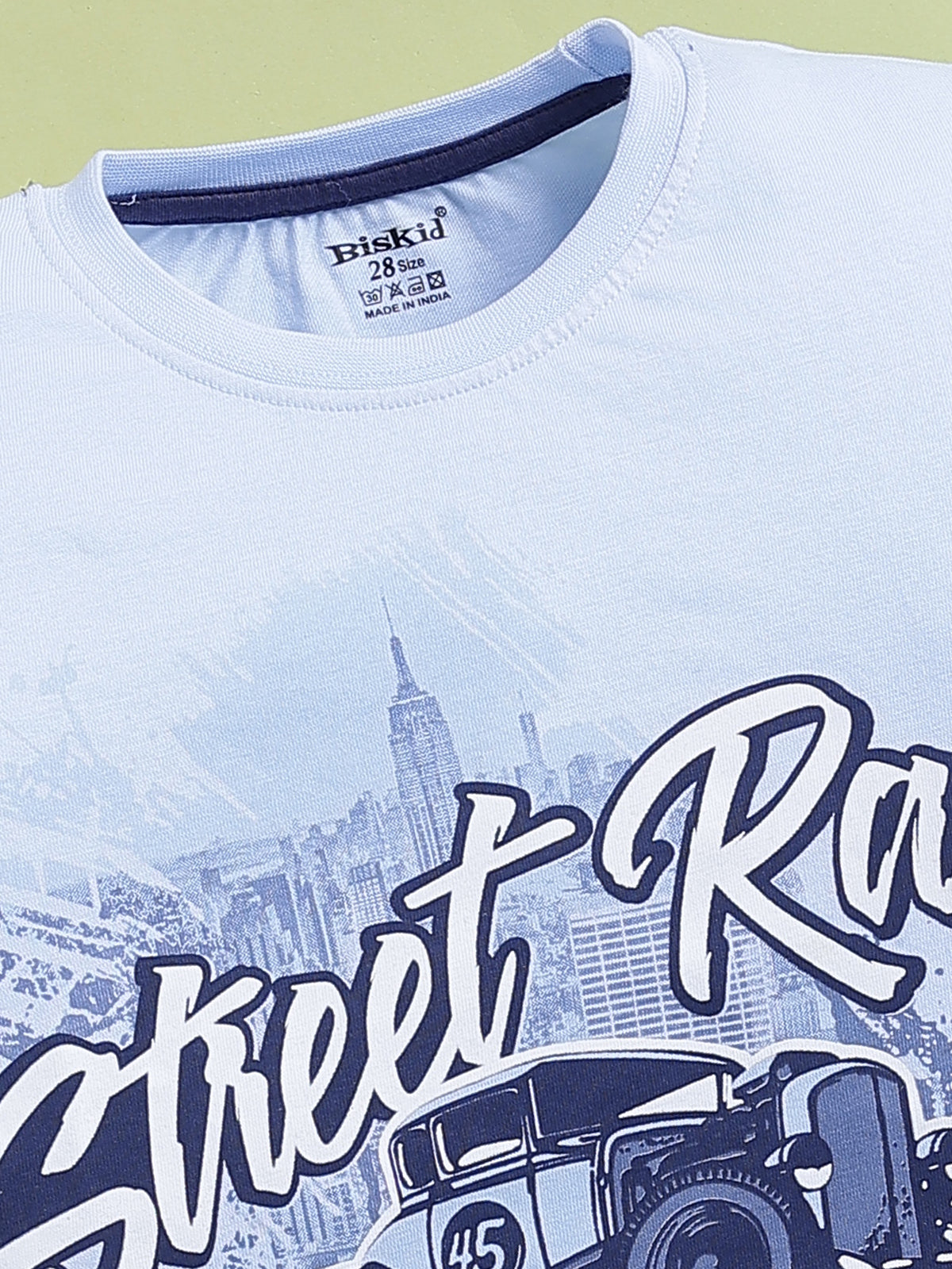 BISKID Cotton Knit Full Sleeves Street Race Text Printed Tshirt & Pant