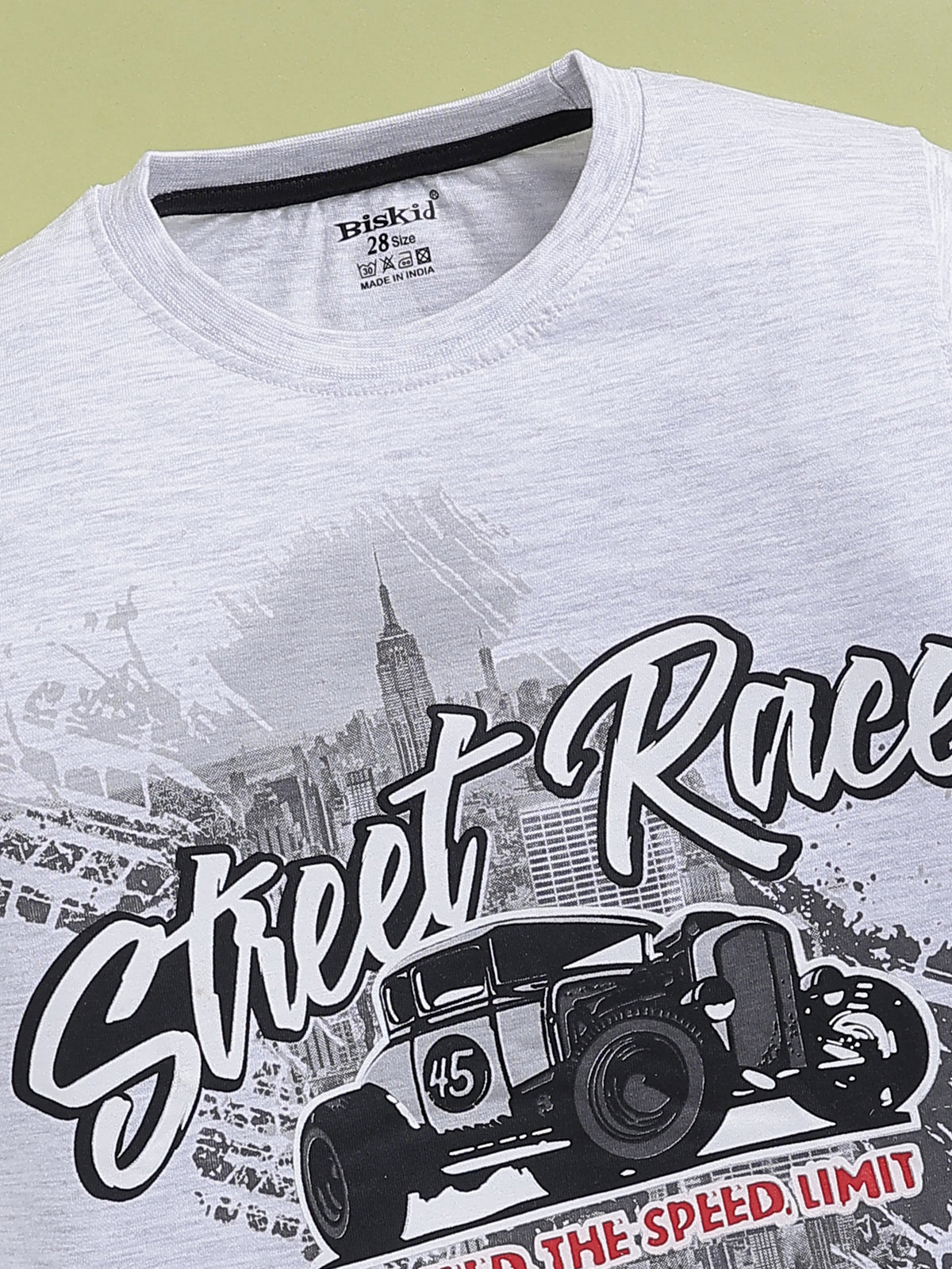 BISKID Cotton Knit Full Sleeves Street Race Text Printed Tshirt & Pant