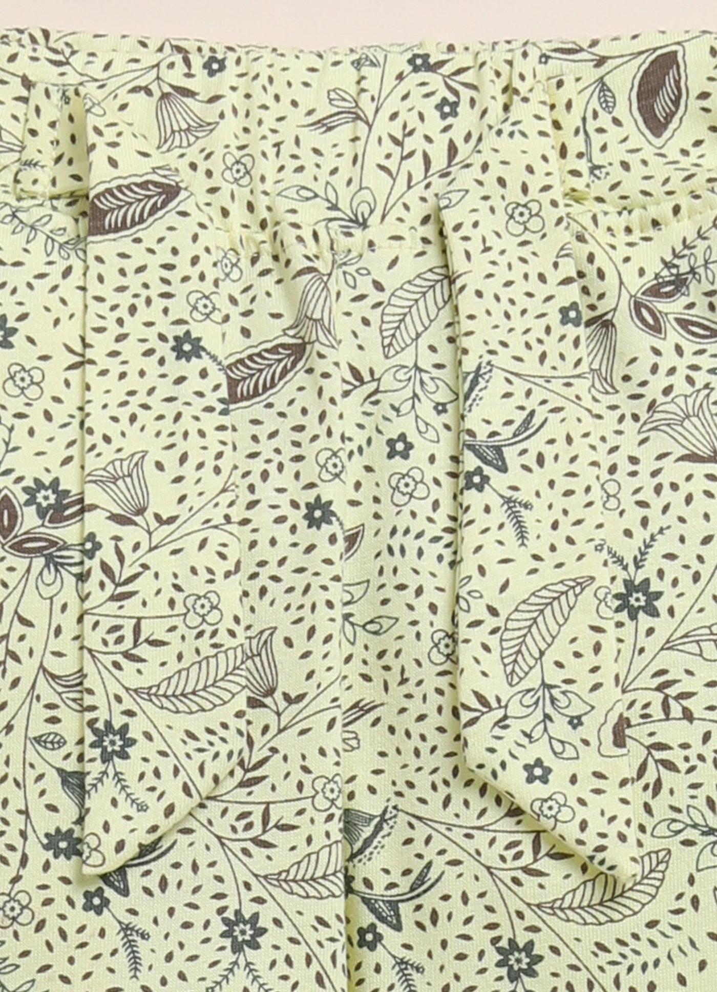Biskid Girls Floral Print Casual Long Pants - Lemon Yellow