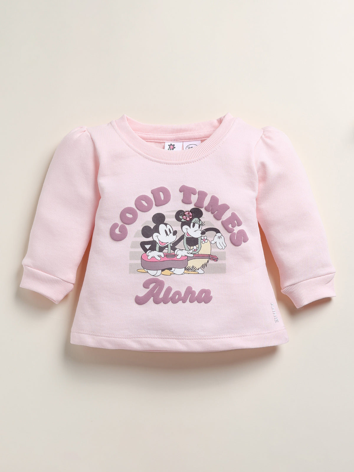Annie Girls "Good Times Aloha" Mickey & Minnie Mouse Long-Sleeve Clothing Set - Pink
