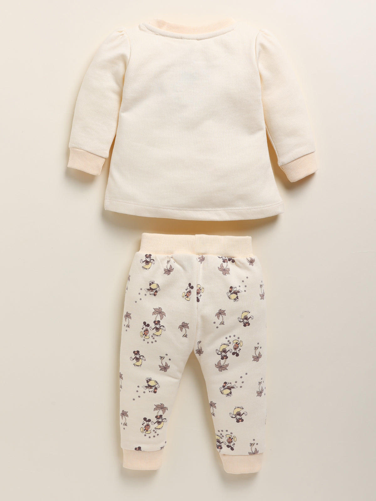 Annie Girls "Good Times Aloha" Mickey & Minnie Mouse Long-Sleeve Clothing Set - Cream
