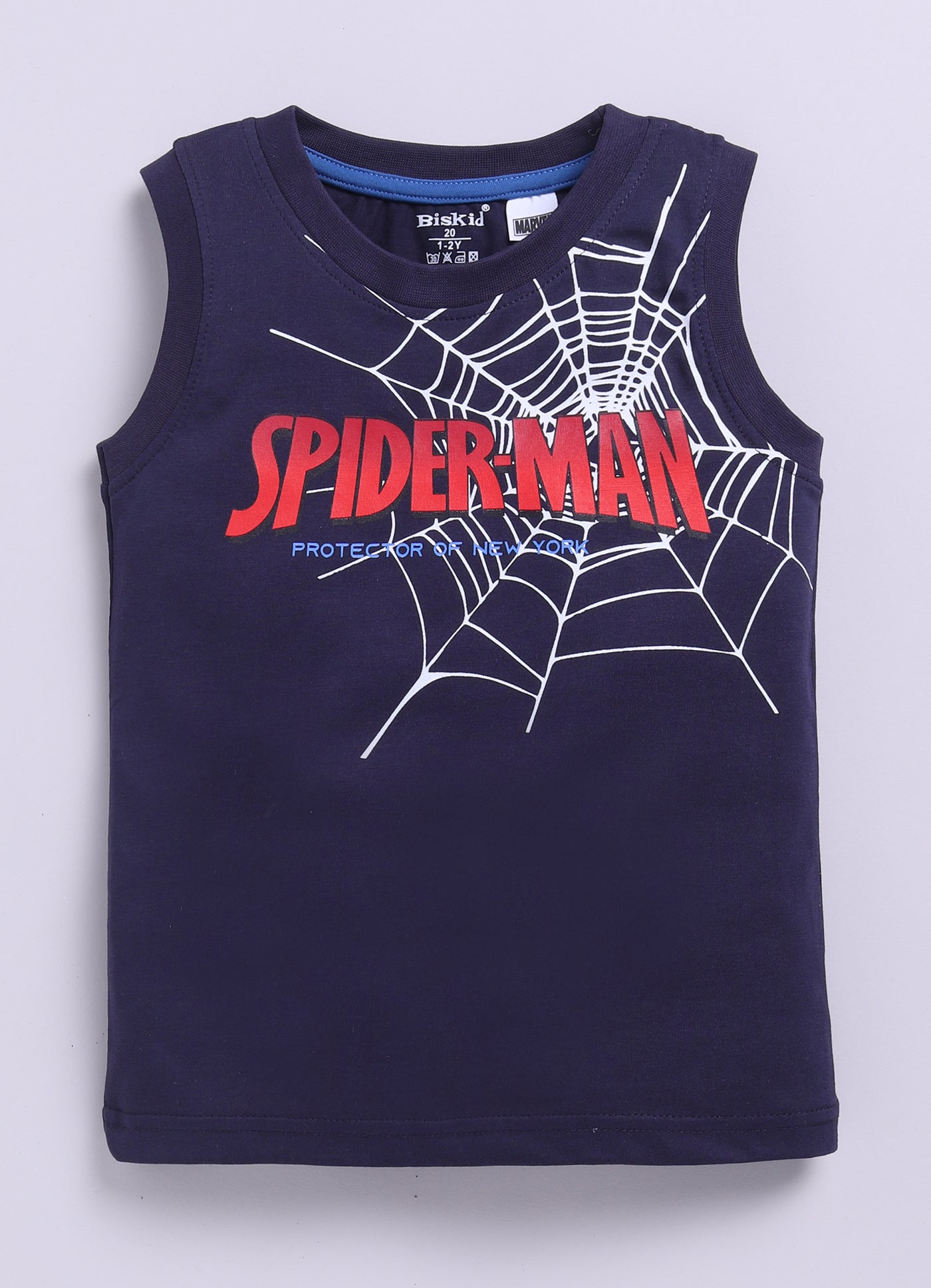 Biskid Boys Marvel Spider-Man and Avengers "SUPER-SONIC FLIGHT" Graphic Sleeveless Vest Combo (Pack of 2)