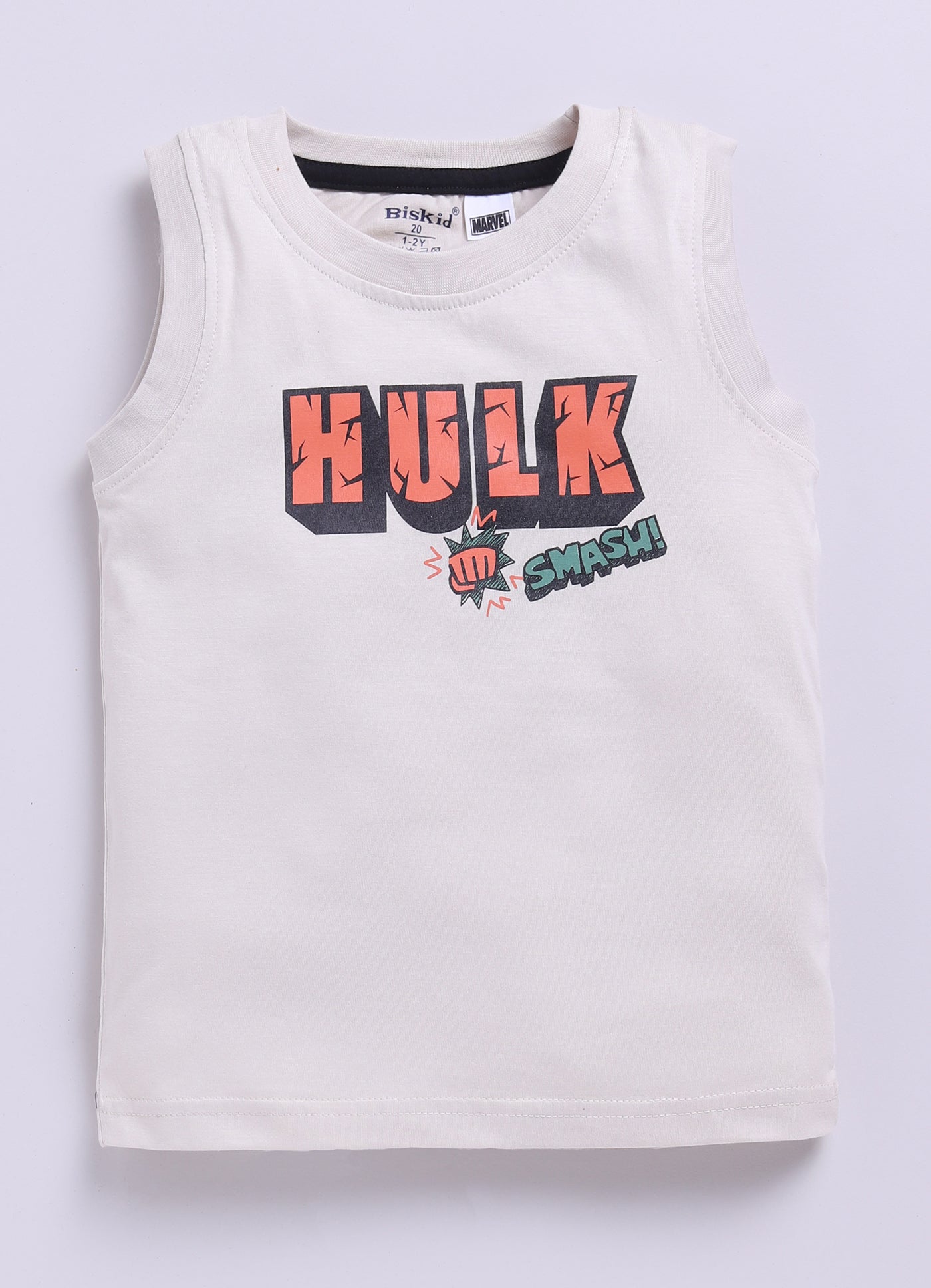 Biskid Boys Marvel Hulk "SMASH!" and Captain America Graphic Sleeveless Vest Combo (Pack of 2)