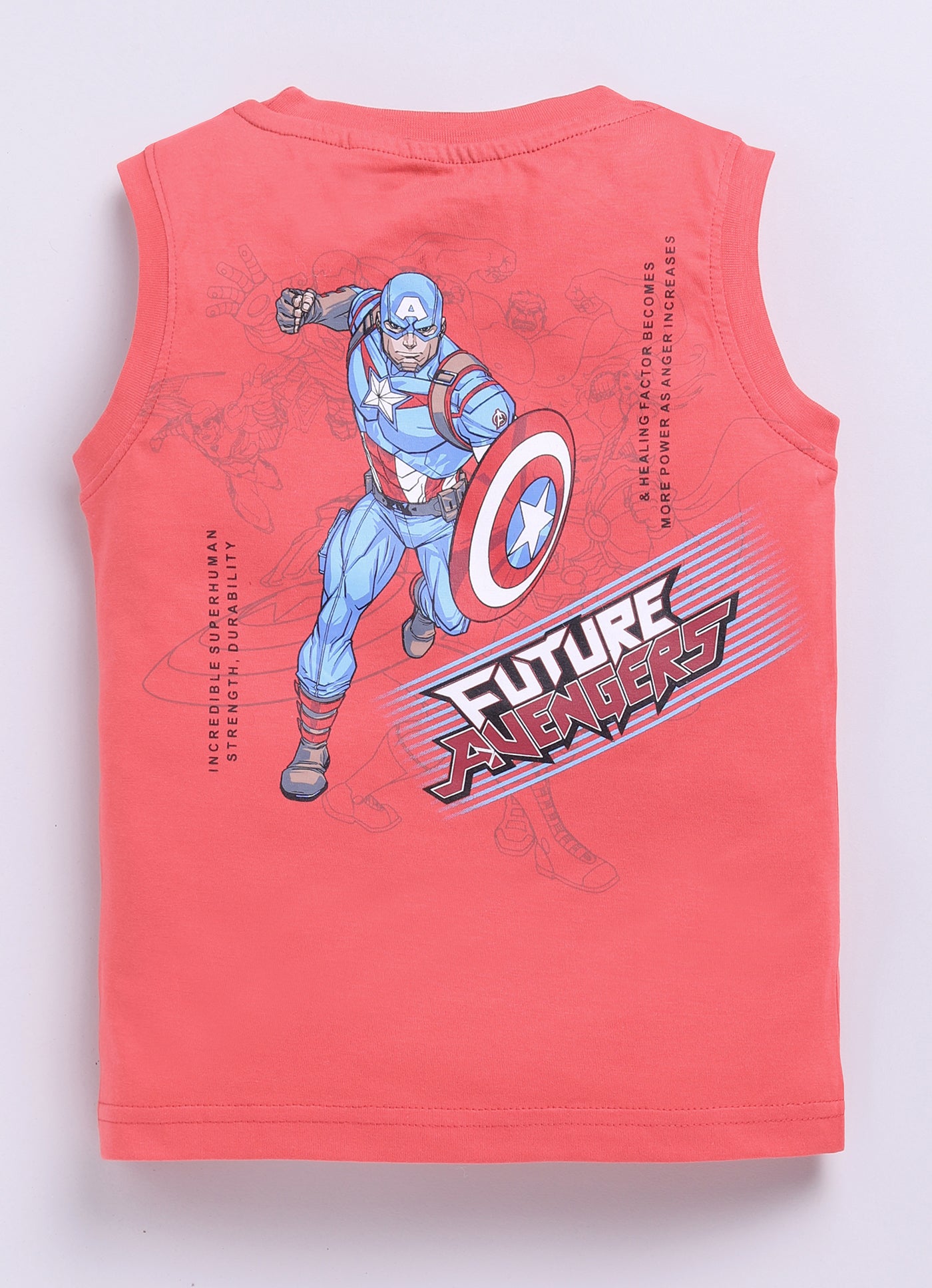 Biskid Boys Marvel Spider-Man and Captain America Graphic Sleeveless Vest Combo (Pack of 2)