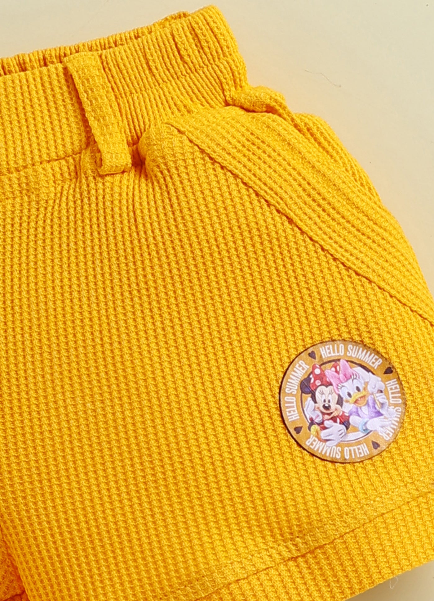 Annie Girls Minnie Mouse & Daisy Duck "Hello Summer" Polka Dot Yellow Top and Shorts Set