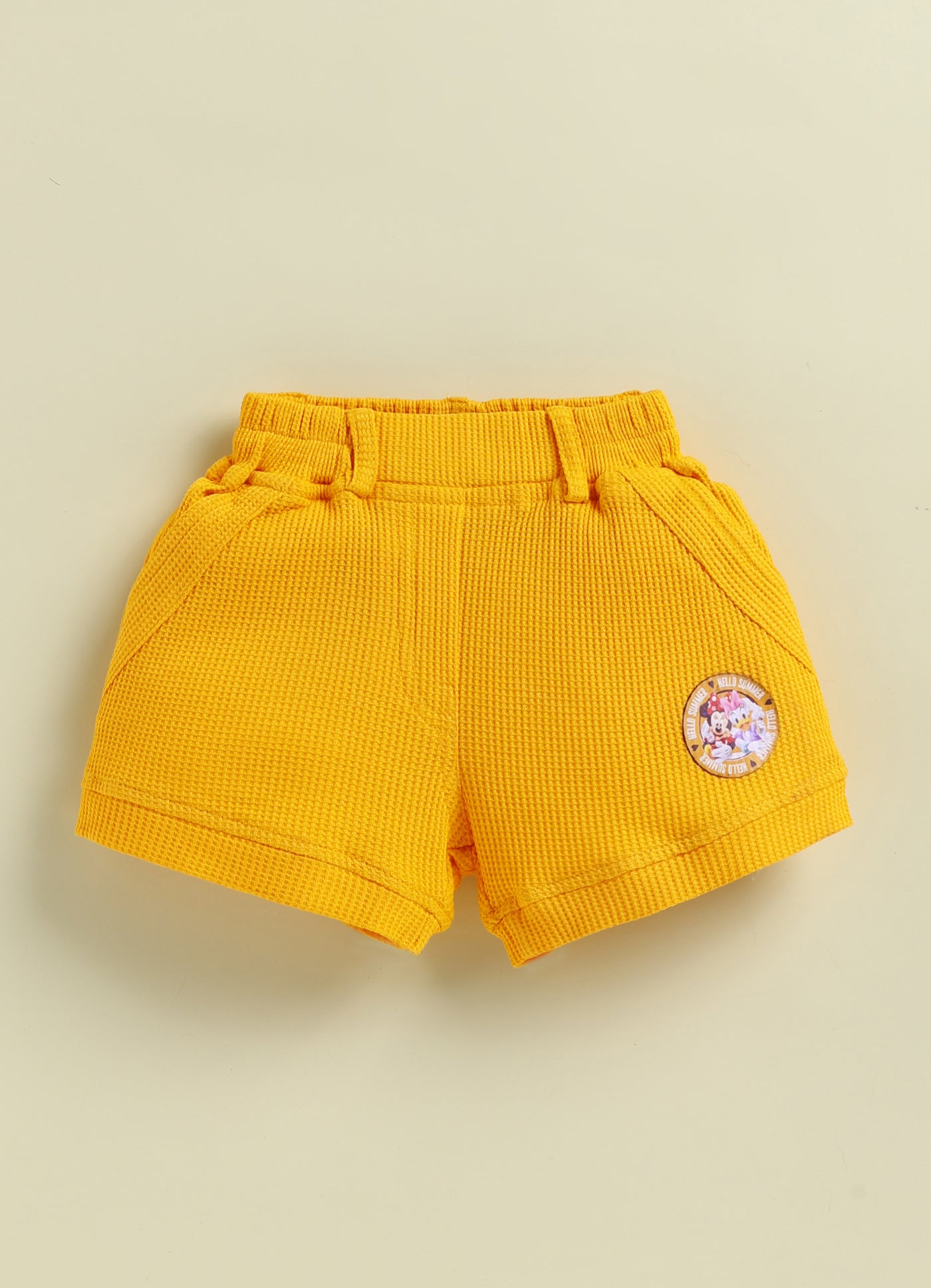 Annie Girls Minnie Mouse & Daisy Duck "Hello Summer" Polka Dot Yellow Top and Shorts Set