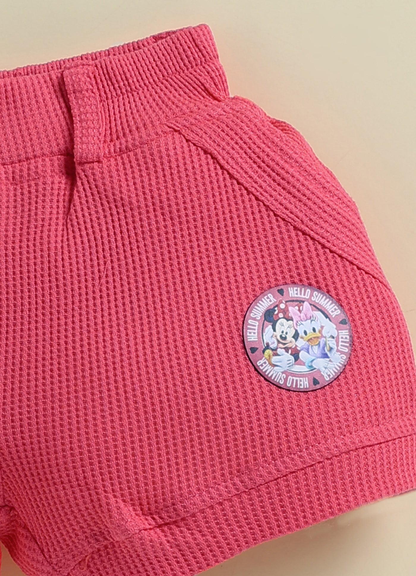 Annie Girls Minnie Mouse & Daisy Duck "Hello Summer" Polka Dot Pink Top and Shorts Set