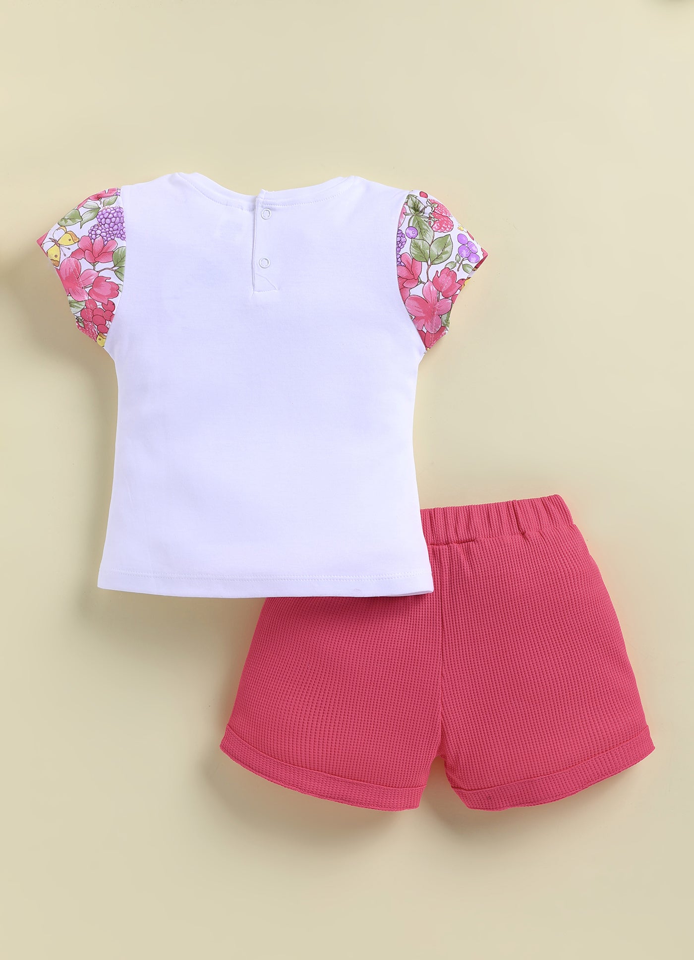Annie Girls Floral & Berry Print Top and Red Shorts Set