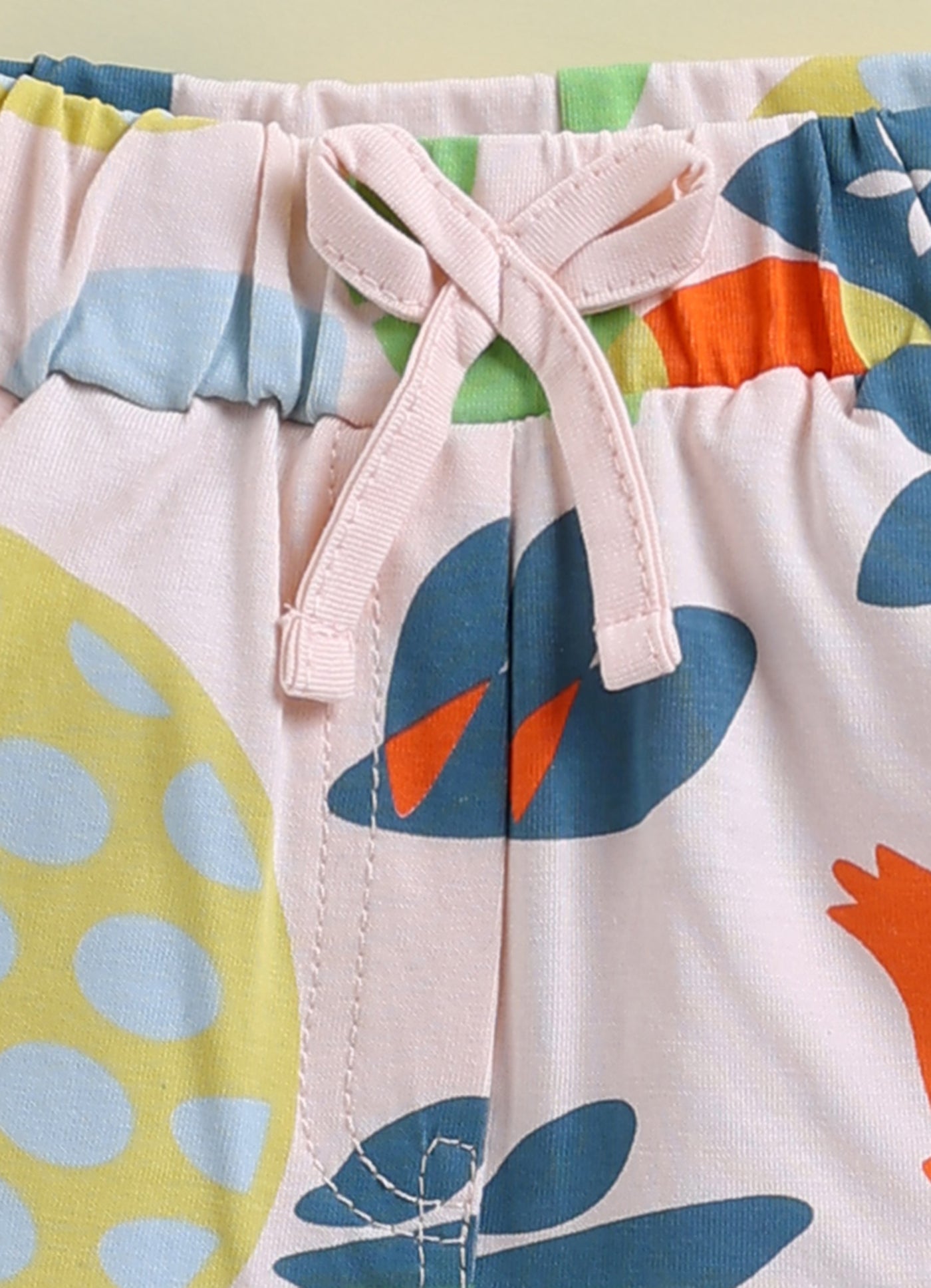 Annie Girls Tropical Fruit Print Baby PinkT-Shirt and Shorts Set