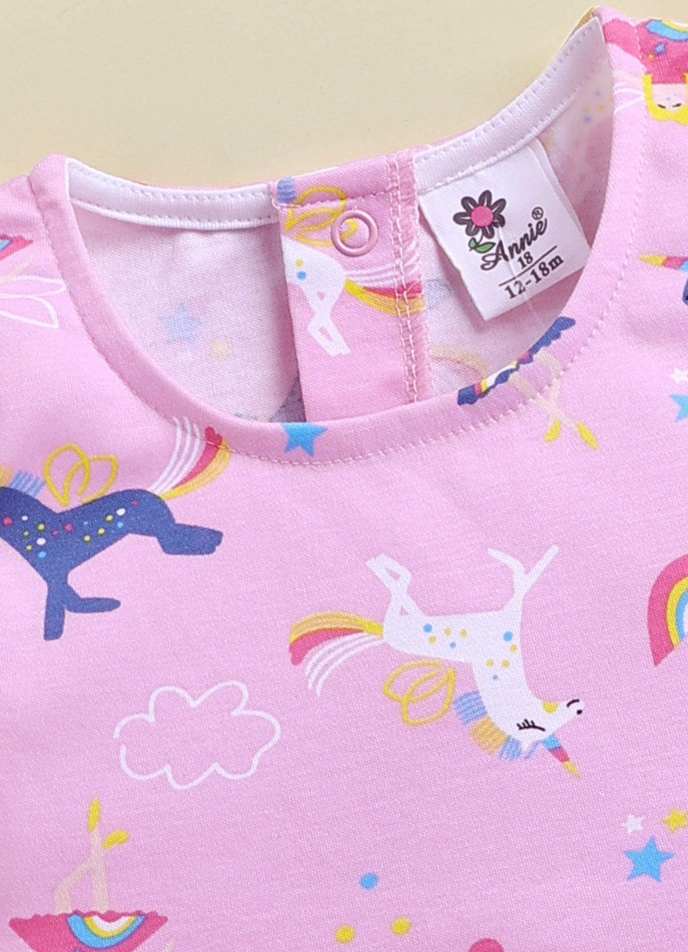 Annie Girls Magical Unicorn & Fairy Print Sleeveless Frock - Pink