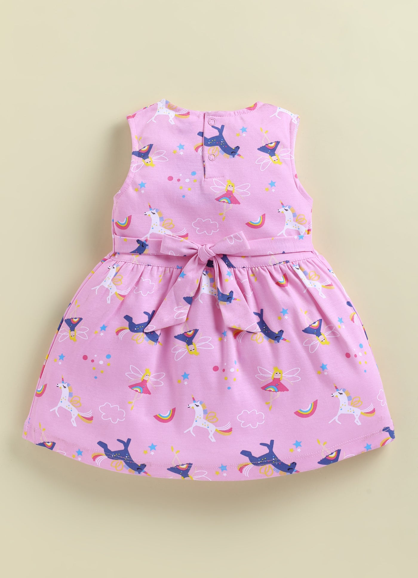Annie Girls Magical Unicorn & Fairy Print Sleeveless Frock - Pink