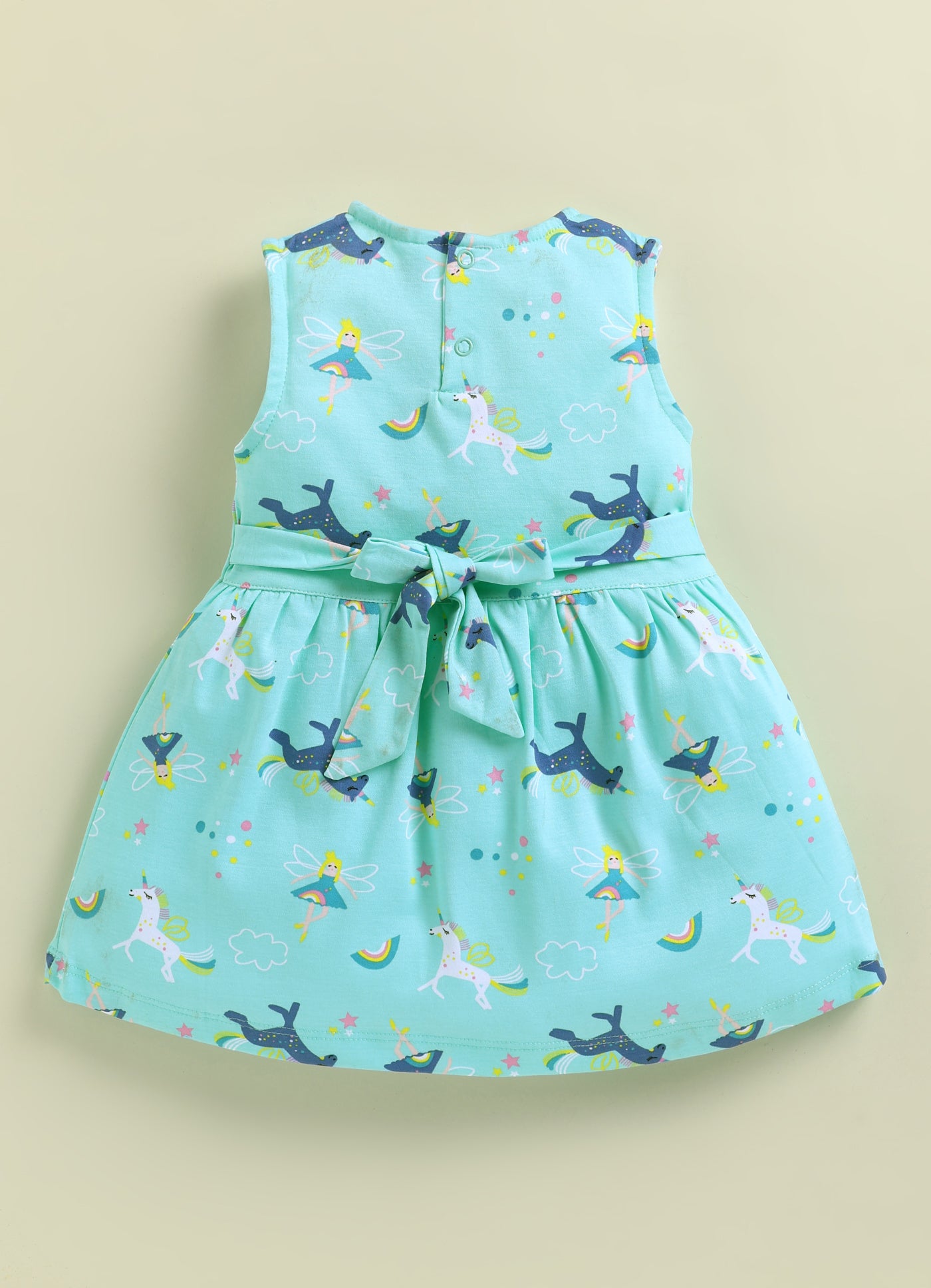 Annie Girls Magical Unicorn & Fairy Print Sleeveless Frock - Mint Green