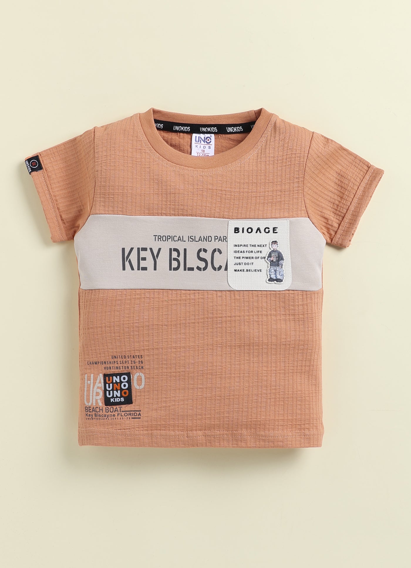 Unokids Boys Urban Graphic Tee and Cargo Shorts Set - Rust