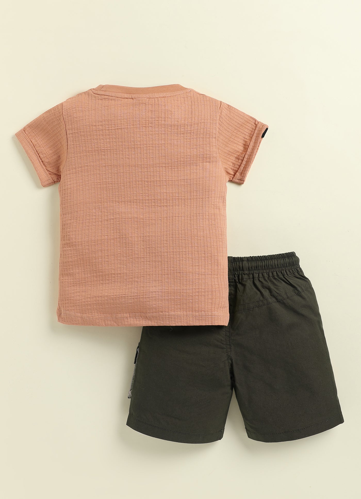 Unokids Boys Urban Graphic Tee and Cargo Shorts Set - Rust
