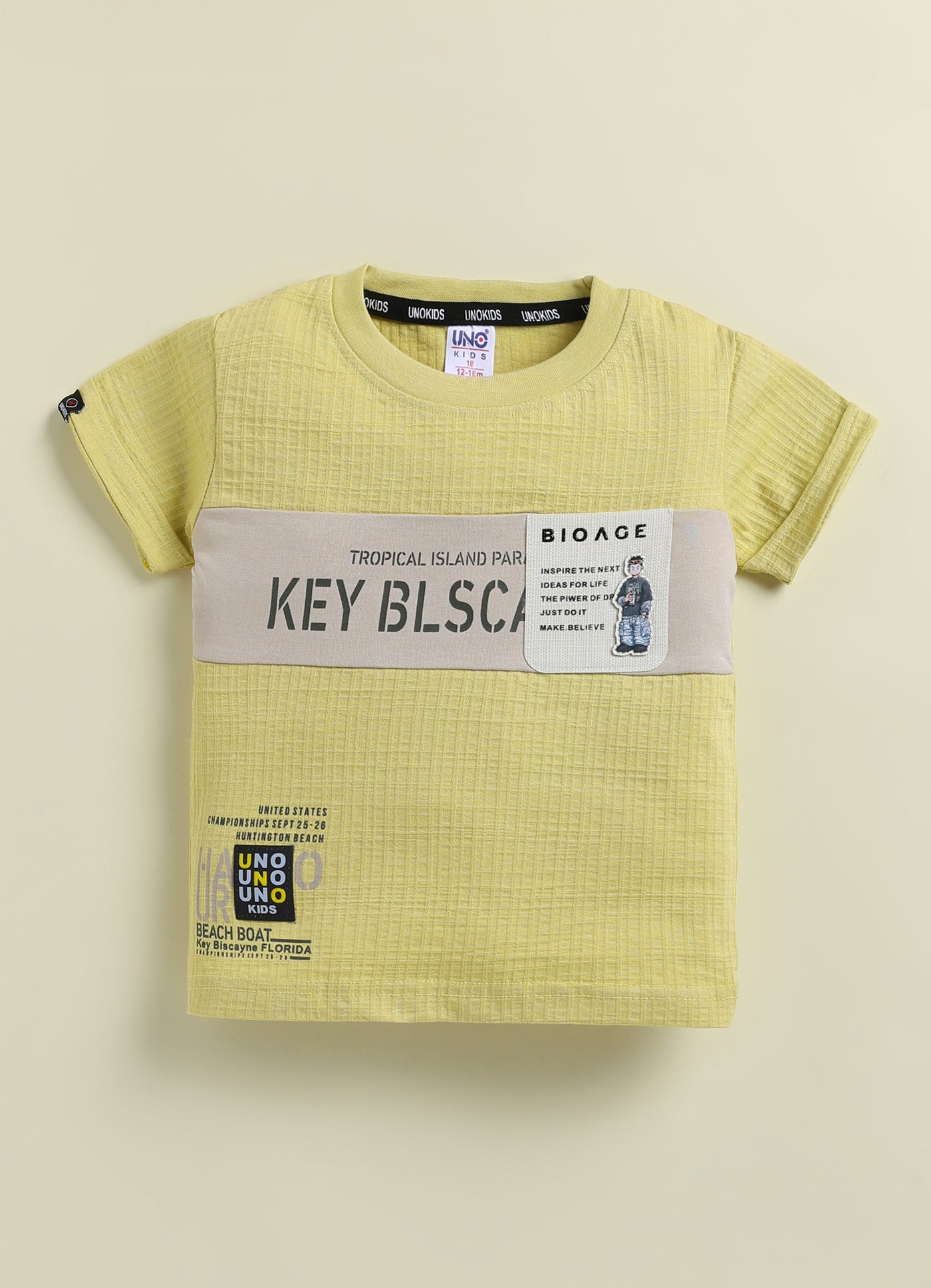 Unokids Boys Urban Graphic Tee and Cargo Shorts Set - Lemon