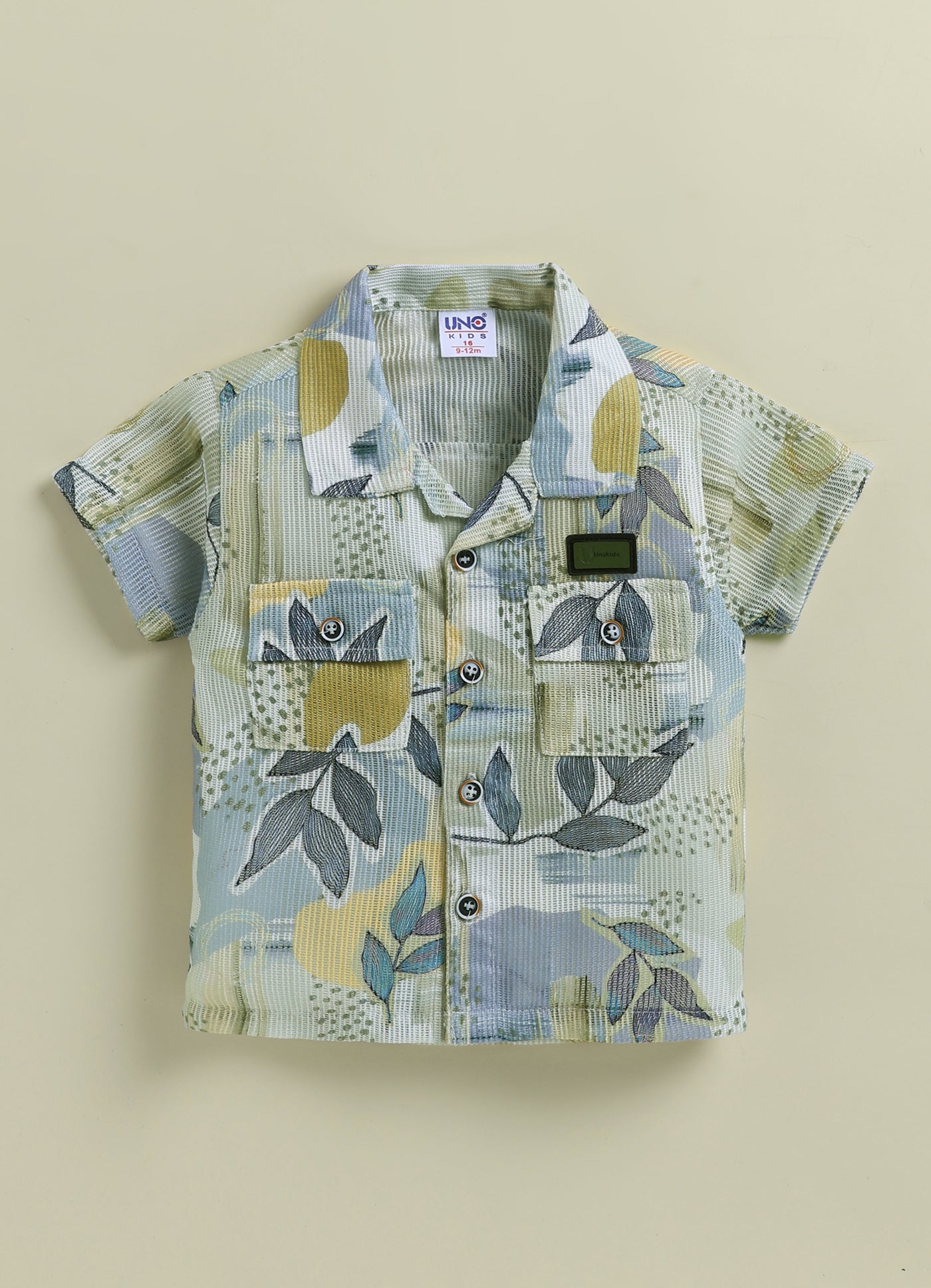 UNO KIDS Tropical Leaf Print 3-Piece Surf Suit Set for Boys-Green