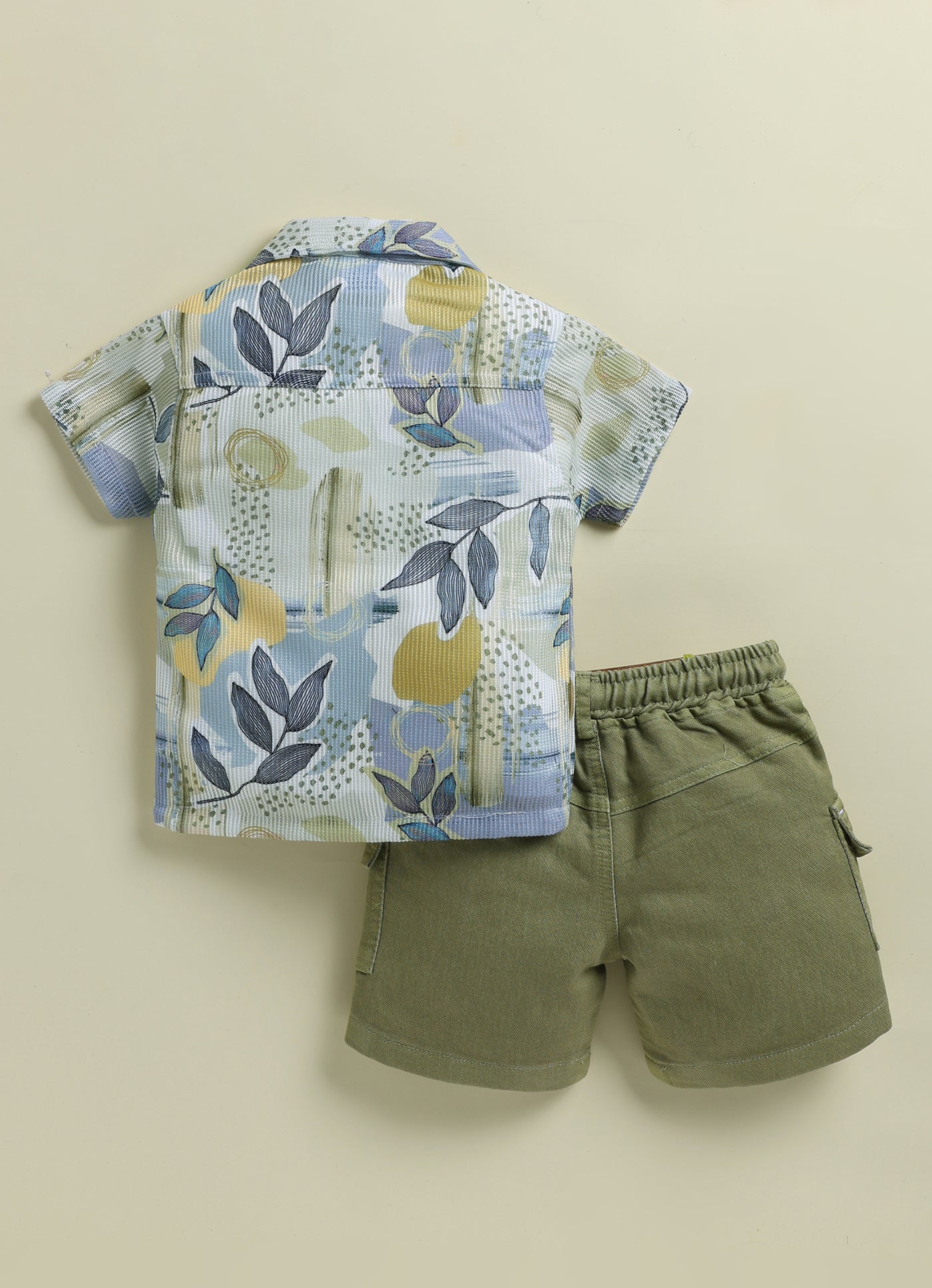 UNO KIDS Tropical Leaf Print 3-Piece Surf Suit Set for Boys-Green