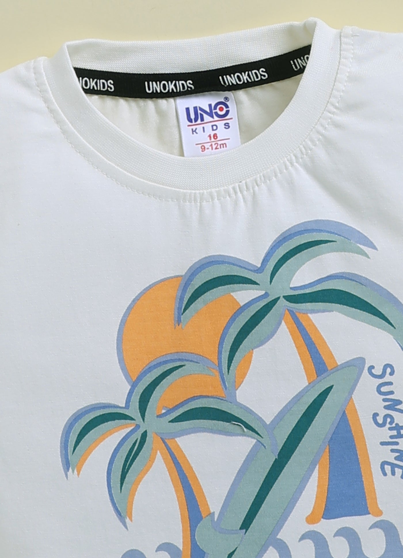 UNO KIDS Tropical Leaf Print 3-Piece Surf Suit Set for Boys-Grey