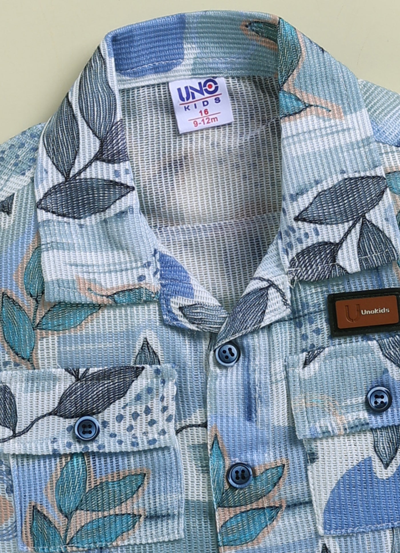 UNO KIDS Tropical Leaf Print 3-Piece Surf Suit Set for Boys-Grey
