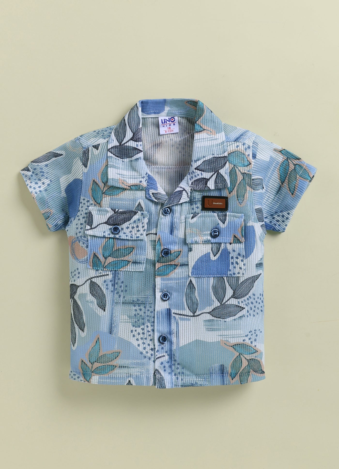 UNO KIDS Tropical Leaf Print 3-Piece Surf Suit Set for Boys-Grey