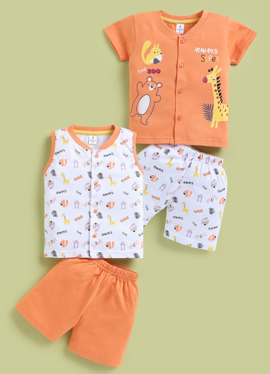 Boys Orange Always Super Zoo Clothing Set