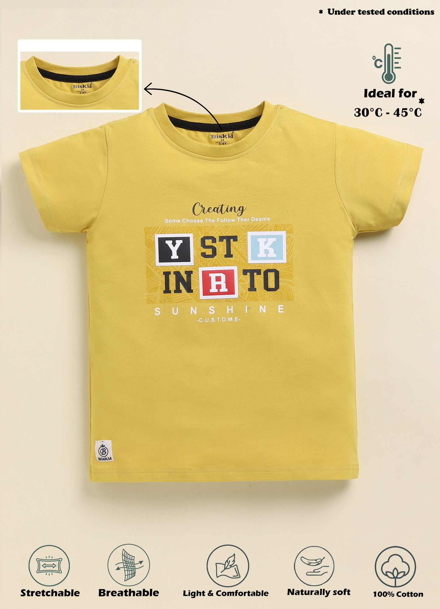 Biskid Boys "SUNSHINE" Typographic Yellow and "REBLE" Purple Graphic Short-Sleeve T-Shirt Combo (Pack of 2)