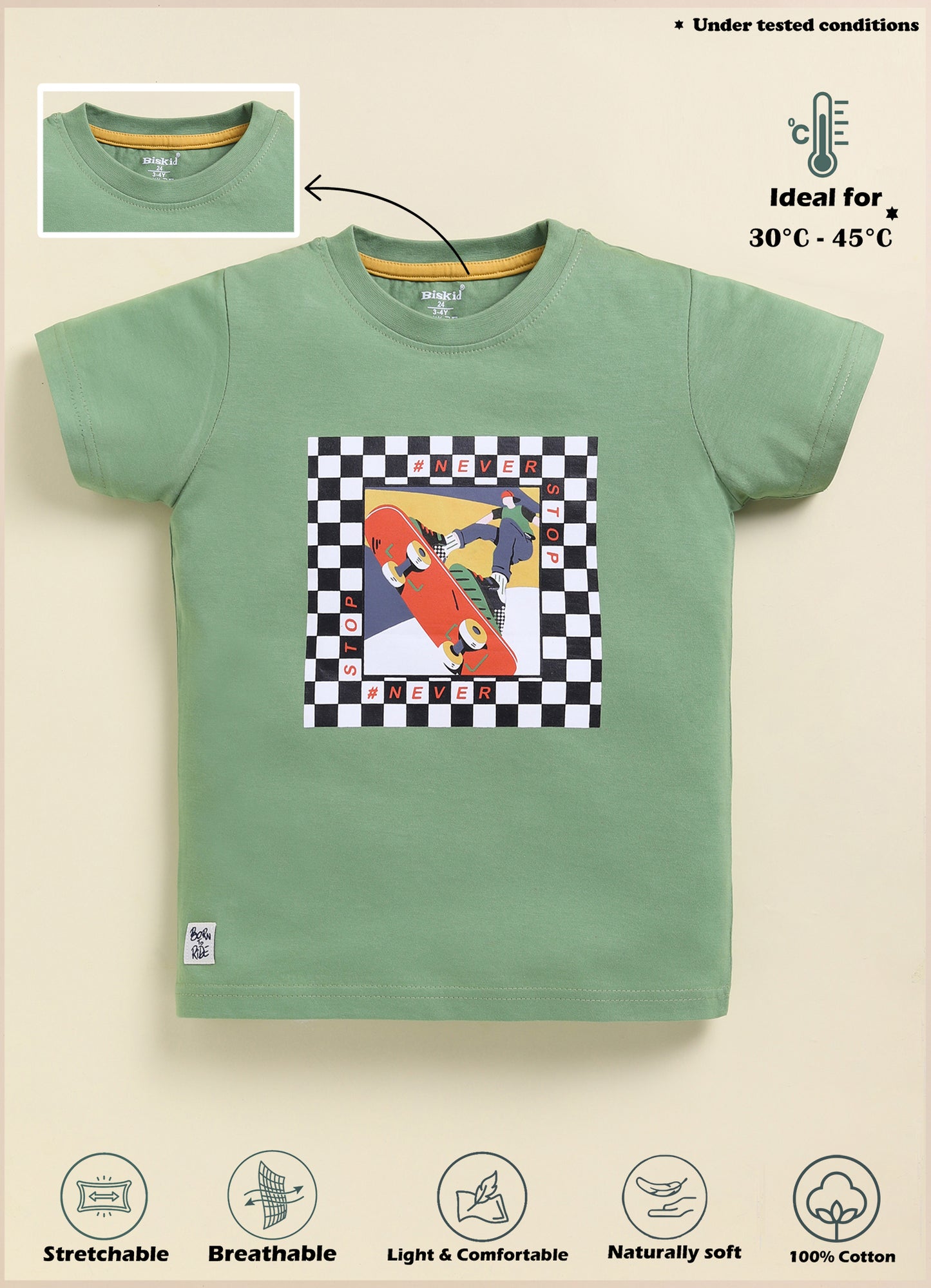 Biskid Boys Skater Checkered Frame and "SPEED" Graphic Short-Sleeve T-Shirt Combo (Pack of 2)