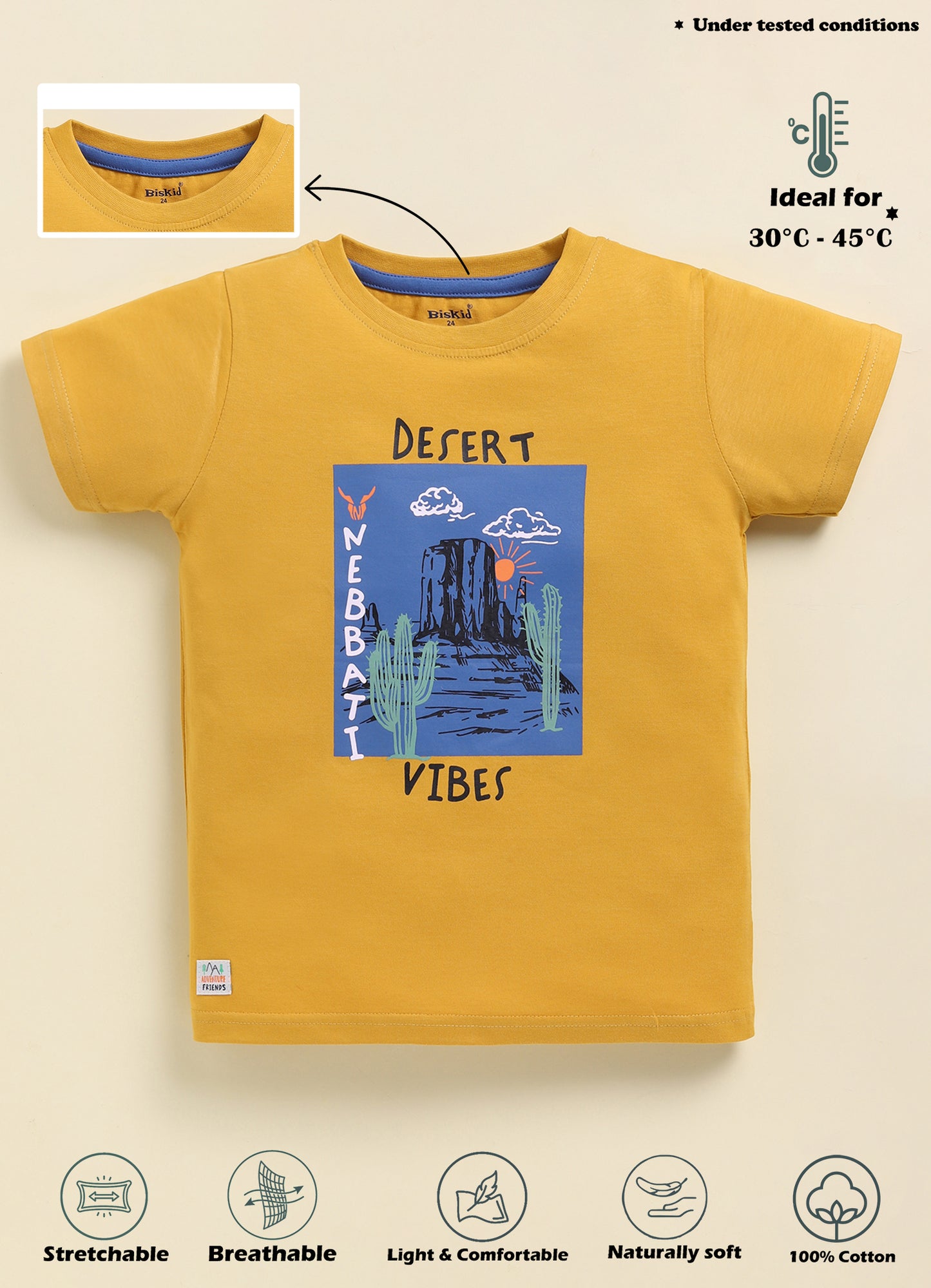 Biskid Boys "SHORE & TIDE" and "DESERT VIBES" Graphic Short-Sleeve T-Shirt Combo (Pack of 2)