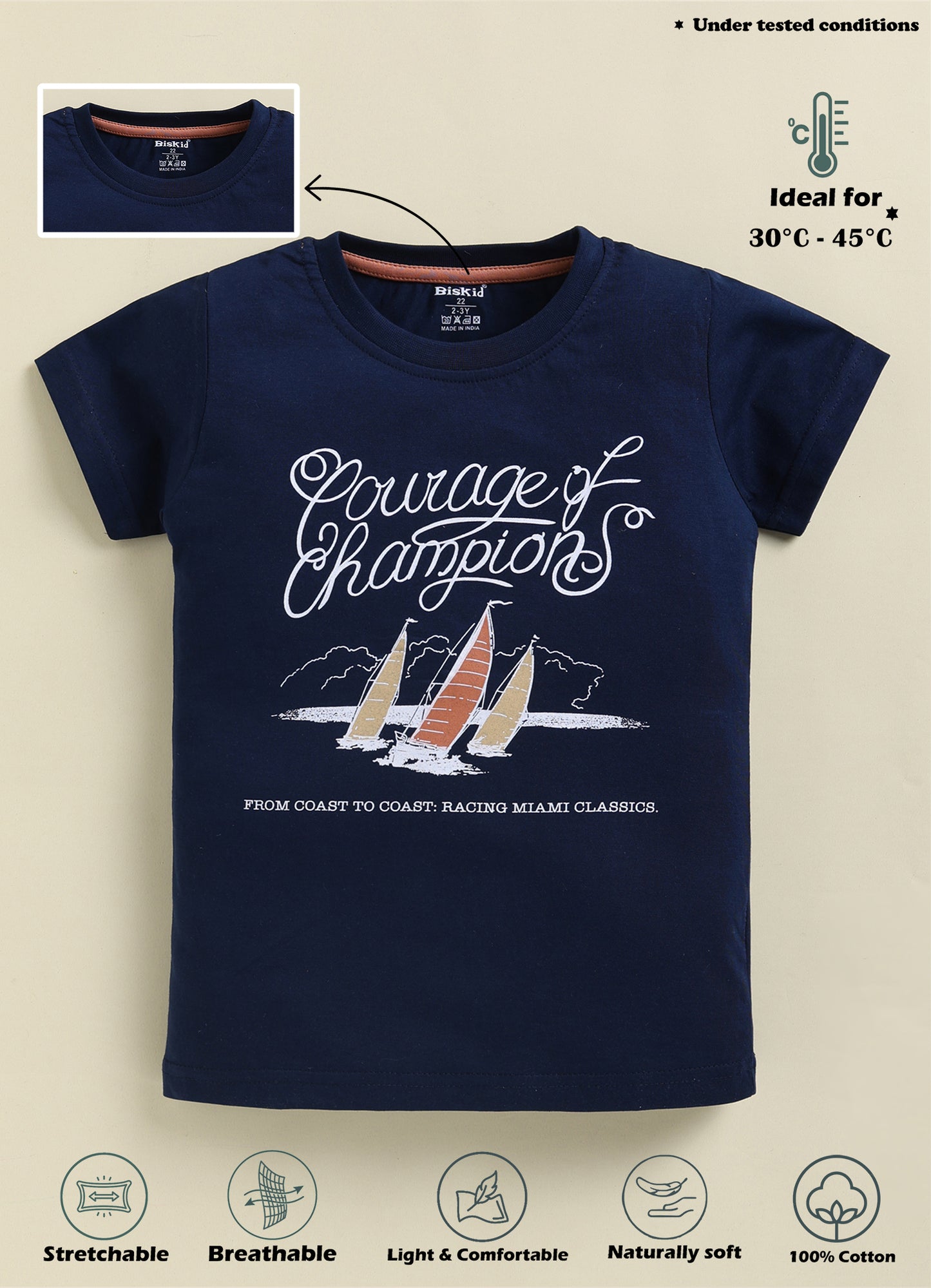 Biskid Boys "Courage of Champions" Sailboat and "EXPLORE THE WORLD" Graphic Short-Sleeve T-Shirt Combo (Pack of 2)