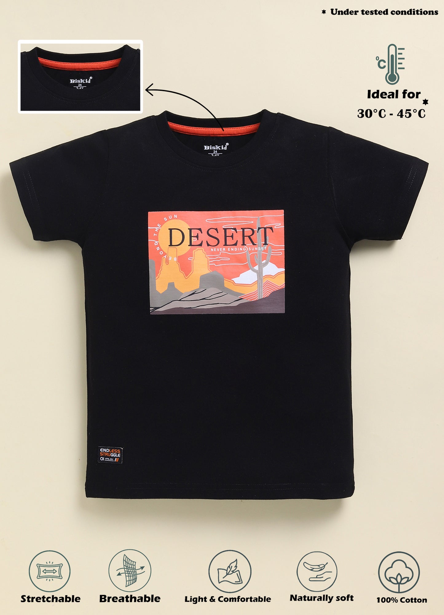 Biskid Boys "Adventure Begins" Bicycle and "DESERT" Graphic Short-Sleeve T-Shirt Combo (Pack of 2)