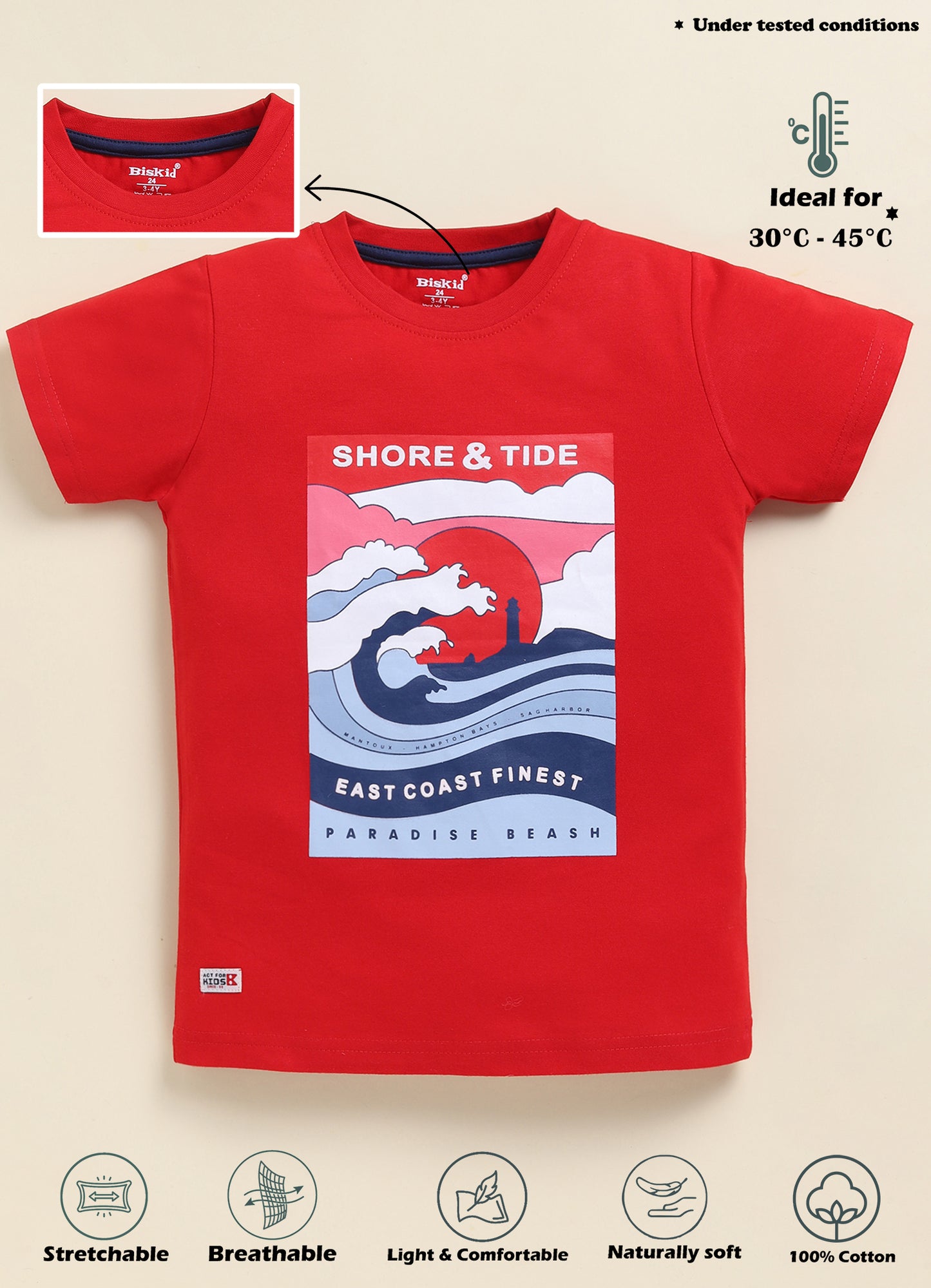 Biskid Boys "SHORE & TIDE" and "DESERT VIBES" Graphic Short-Sleeve T-Shirt Combo (Pack of 2)