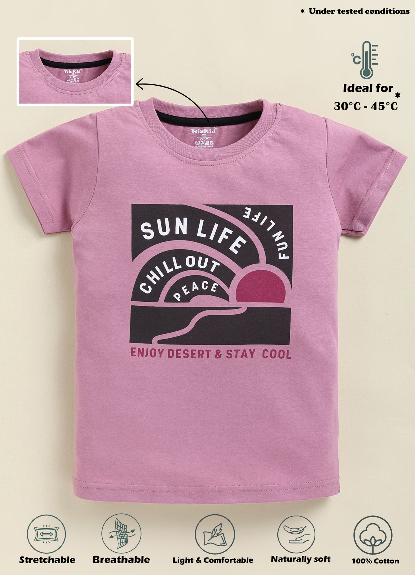 Biskid Boys "SUN LIFE CHILL OUT PEACE" and "GREE" Typographic Graphic Short-Sleeve T-Shirt Combo (Pack of 2)