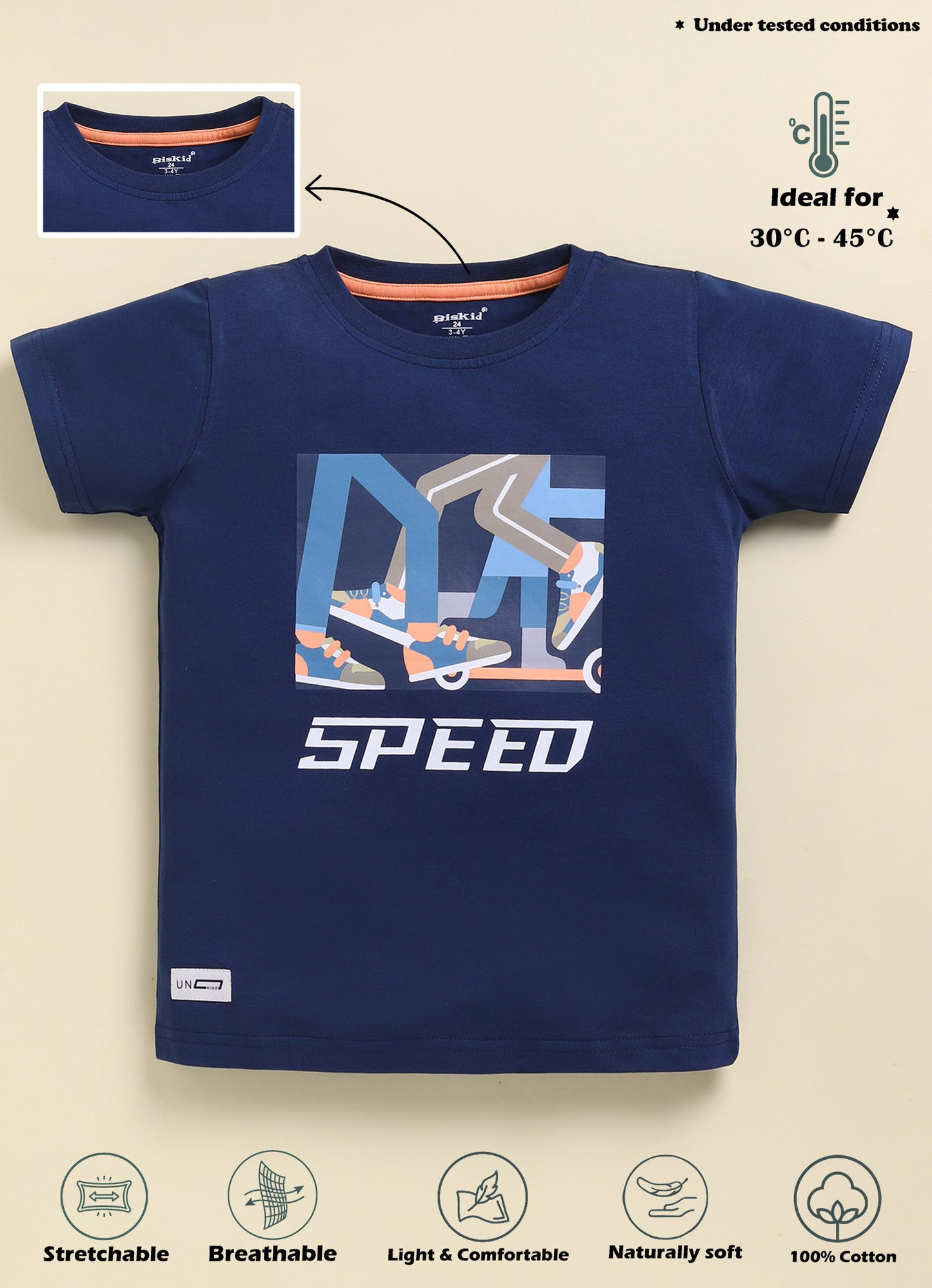 Biskid Boys Skater Checkered Frame and "SPEED" Graphic Short-Sleeve T-Shirt Combo (Pack of 2)