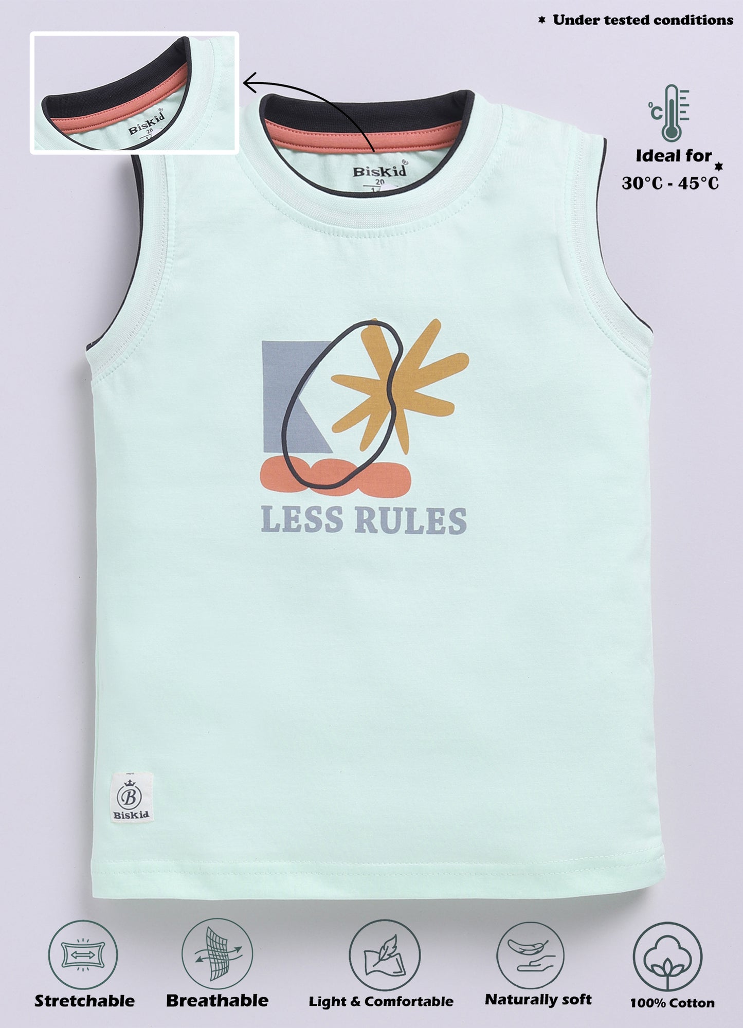 Biskid Boys "LESS RULES" and "FLORIDA SUNSET" Graphic Sleeveless Vest Combo (Pack of 2)