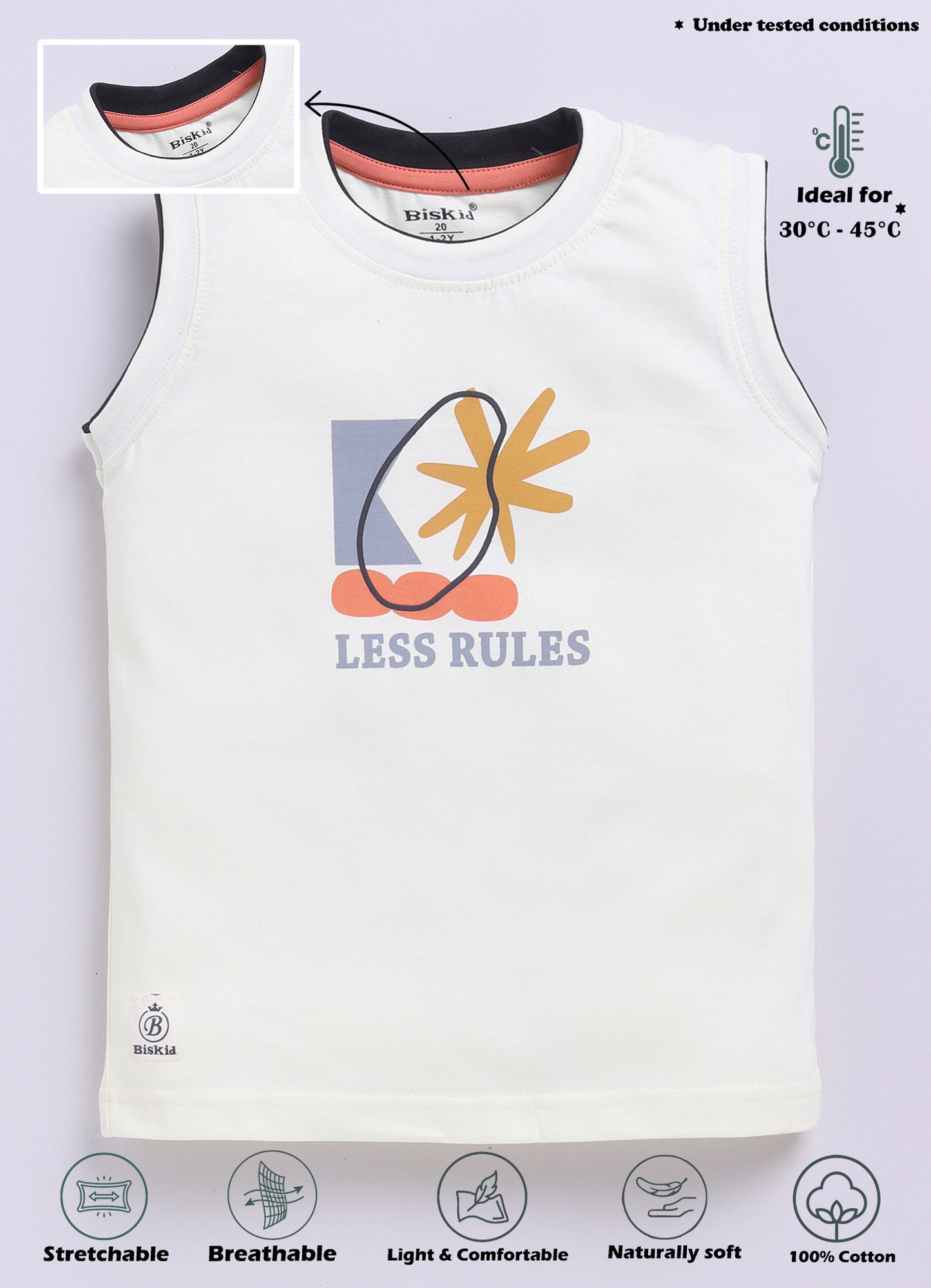 Biskid Boys "LESS RULES" and "Wanderlust and Waves" Graphic Sleeveless Vest Combo (Pack of 2)
