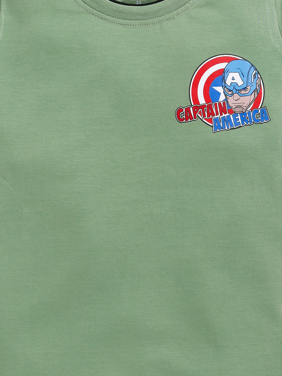Biskid Boys "Captain America" Graphic T-Shirt - Olive Green
