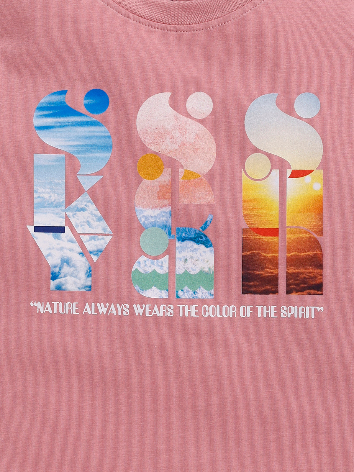 Biskid Boys "Sky Sea Sun" Nature Graphic T-Shirt - Peach