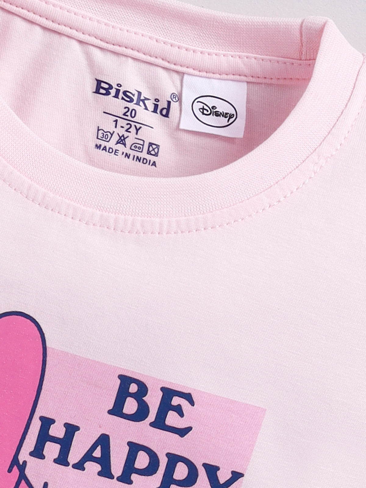 Biskid Girls "Be Happy Everyday" Daisy Duck Graphic T-Shirt - Light Pink