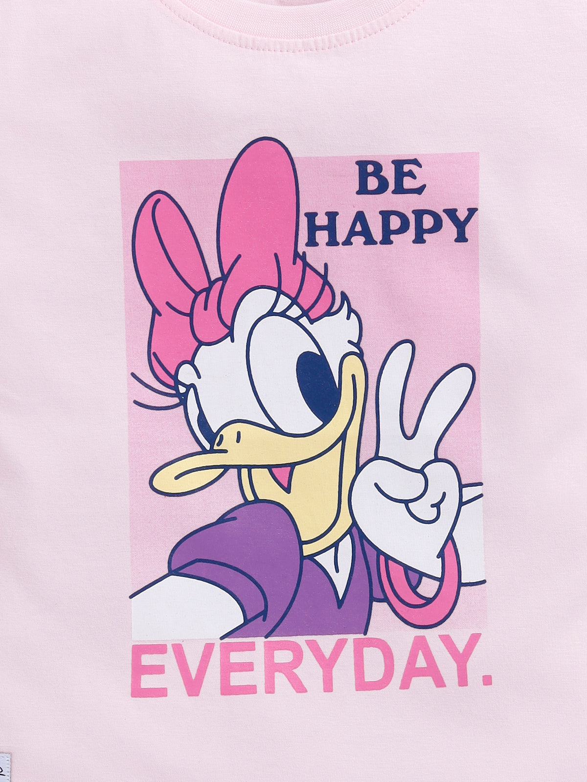 Biskid Girls "Be Happy Everyday" Daisy Duck Graphic T-Shirt - Light Pink