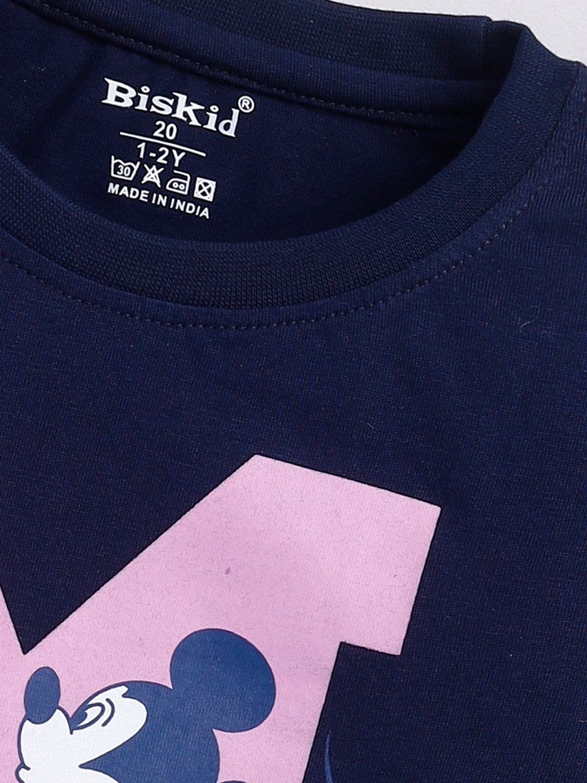 Biskid Girls "Minnie" Mickey & Minnie Mouse Graphic T-Shirt - Navy