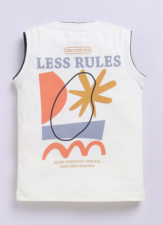 Light Lemon Printed T-Shirt for Boys by Biskid