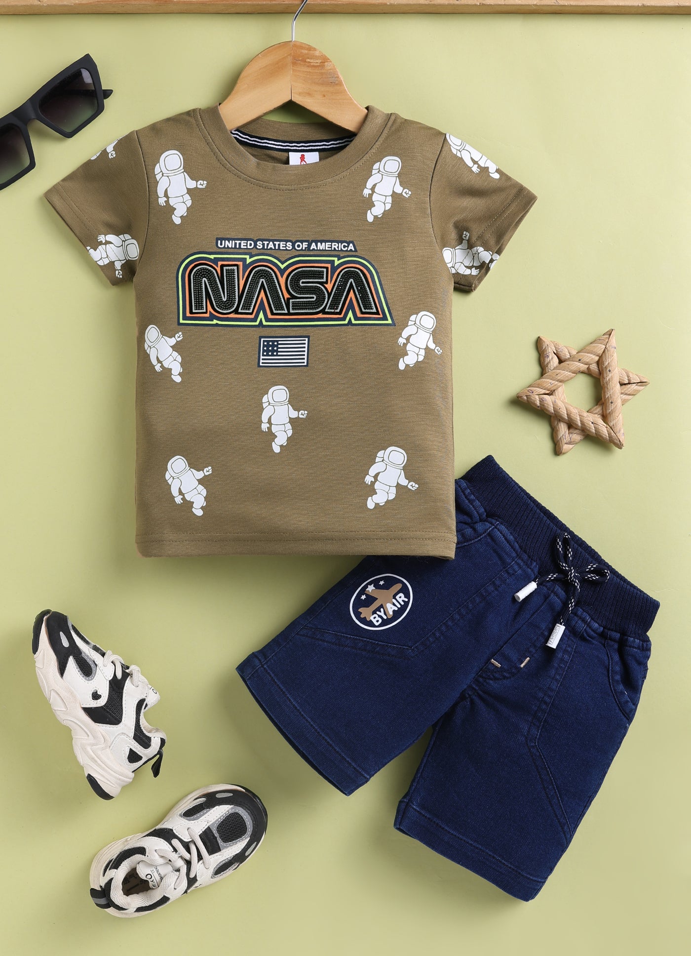 TODOS Boys NASA Graphic T-Shirt and Shorts Set